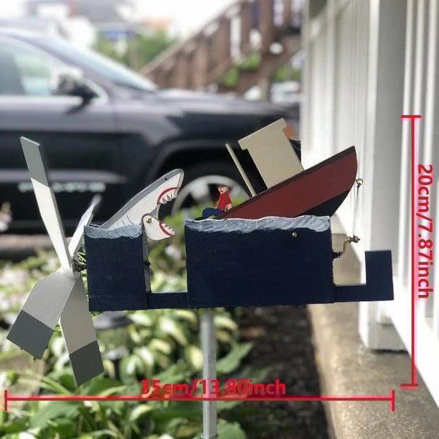 Big Shark Disaster Whirligig - Funny Garden Decor