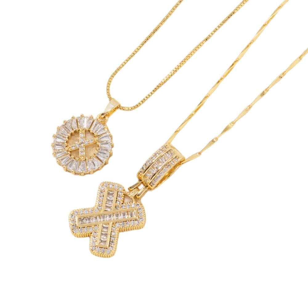 Initial Letter Pendant Necklaces -2 Pack