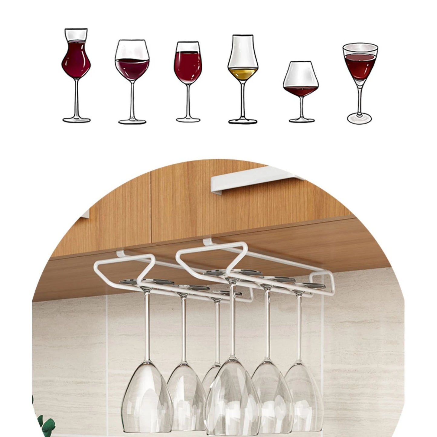 💕Under Cabinet Wine Glass Holder