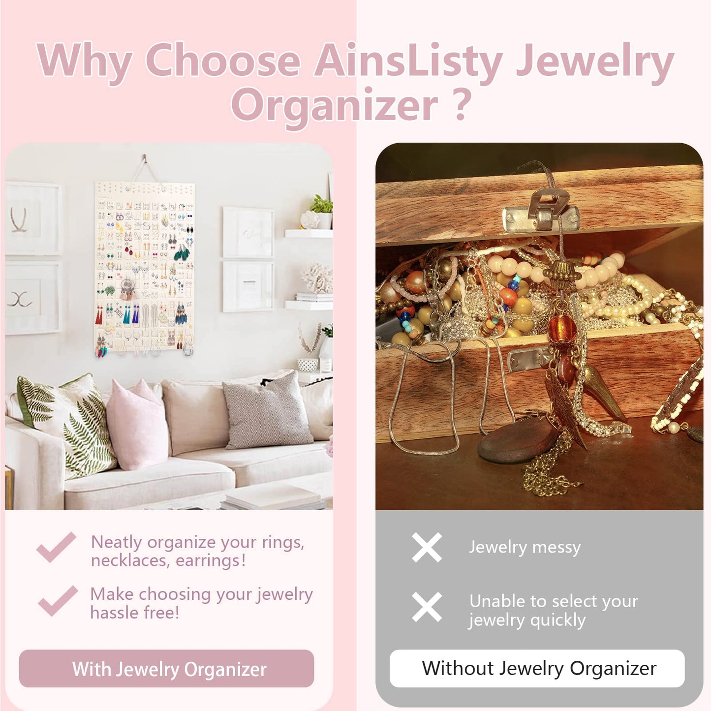 🔥 Felt Hanging Jewelry Organizer