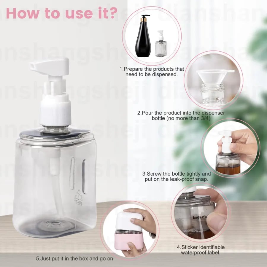 🎁 Mini Shampoo Dispenser Portable Travel Bottle Set