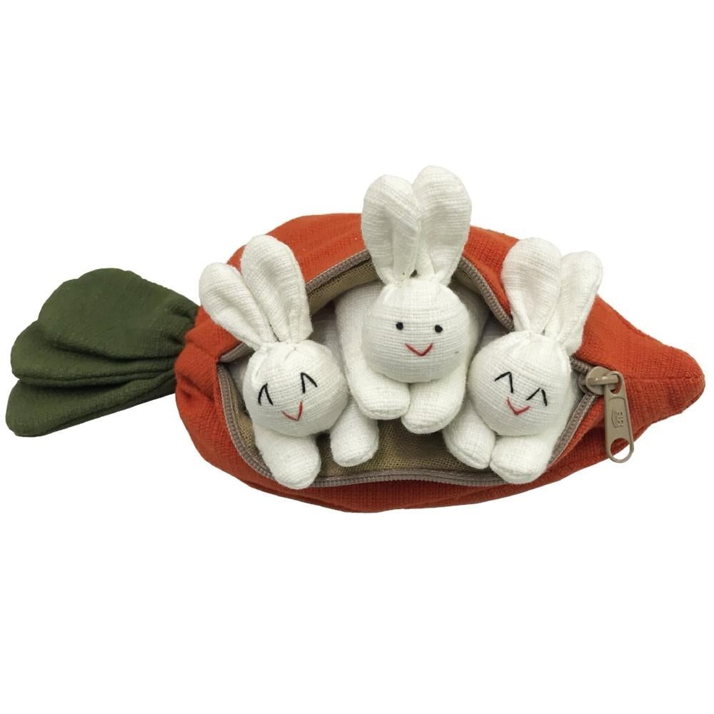 π Hide-and-Seek Bunnies in Carrot Pouch