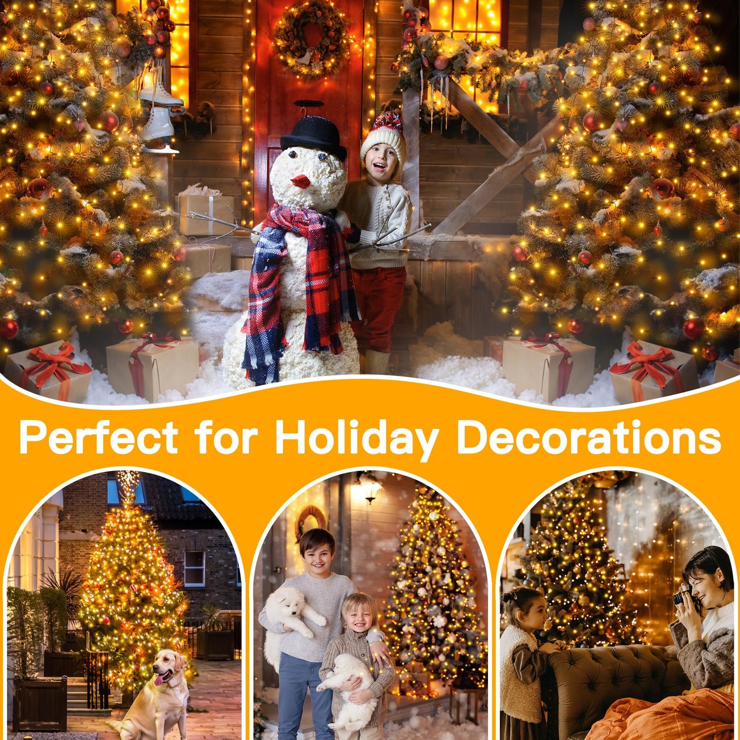 🎄Christmas Tree Waterfall Lights with Ring