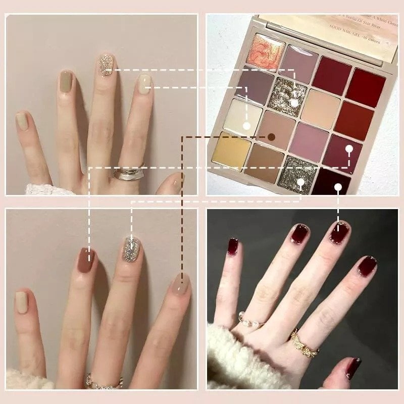 š
New Model 16 Colors Solid Nail Polish Platterš„Free phototherapy pen 1pscš„