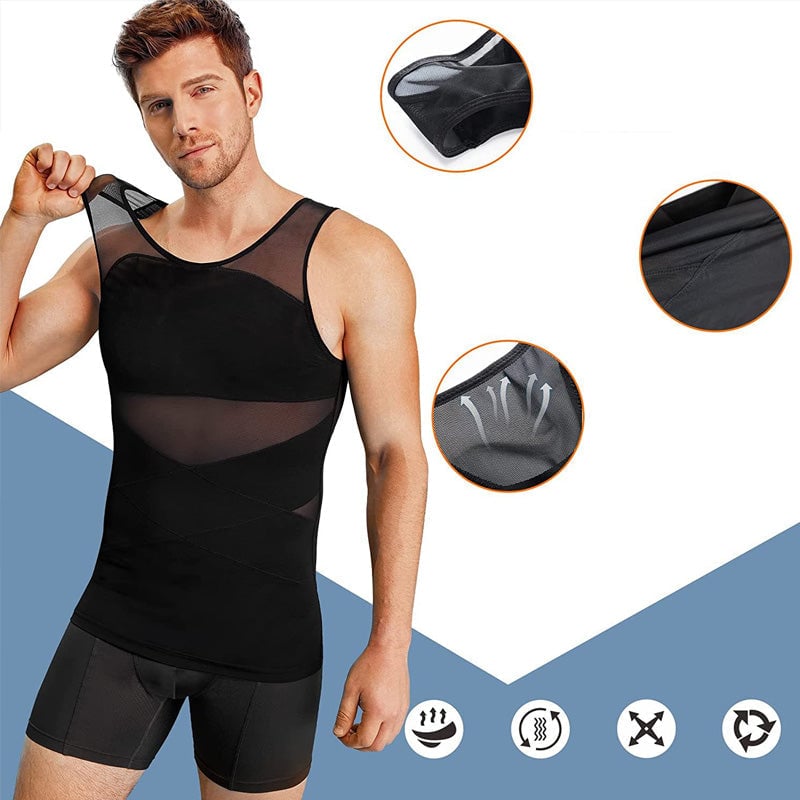 🔥Men's High Stretch Mesh Body Shaper Vest
