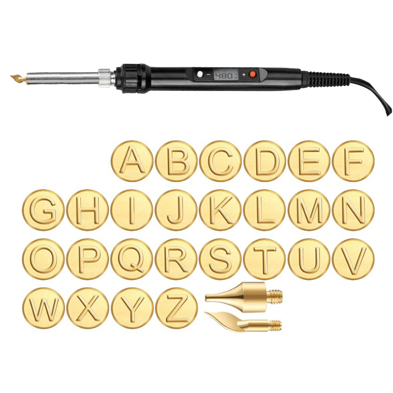 π26 Letters Copper Mold βDIY Wood Burning/Carving Set