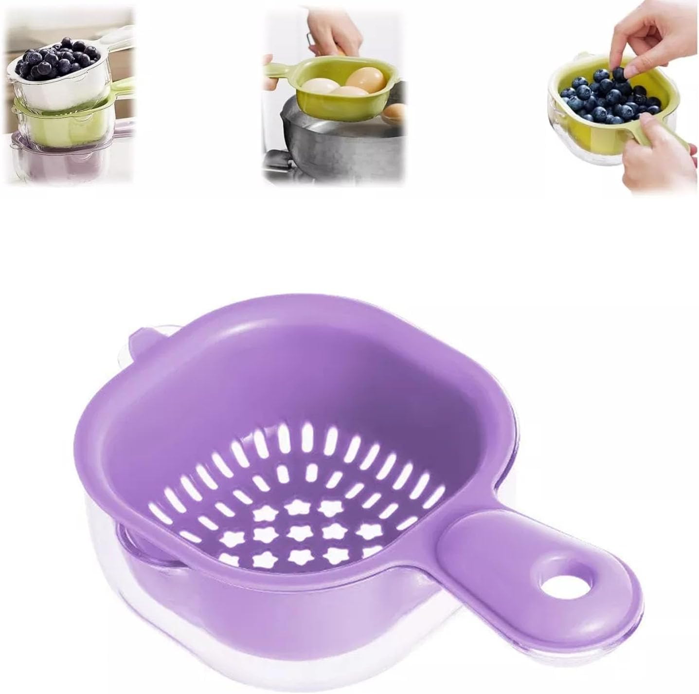 š„Kitchen Dual-Layer Draining Basket with Handle