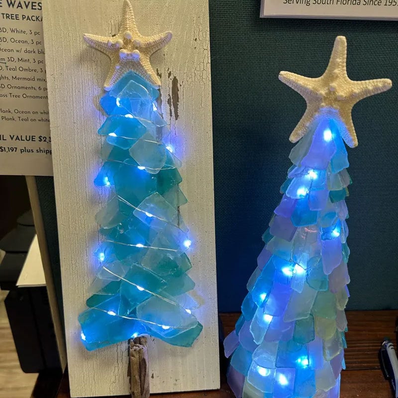 🌲DIY Sea Glass Christmas Tree