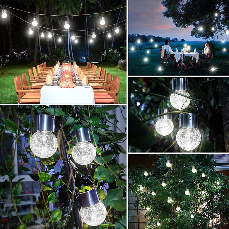 🔥🔥Multicolor Crackle Glass Hanging Solar Lights