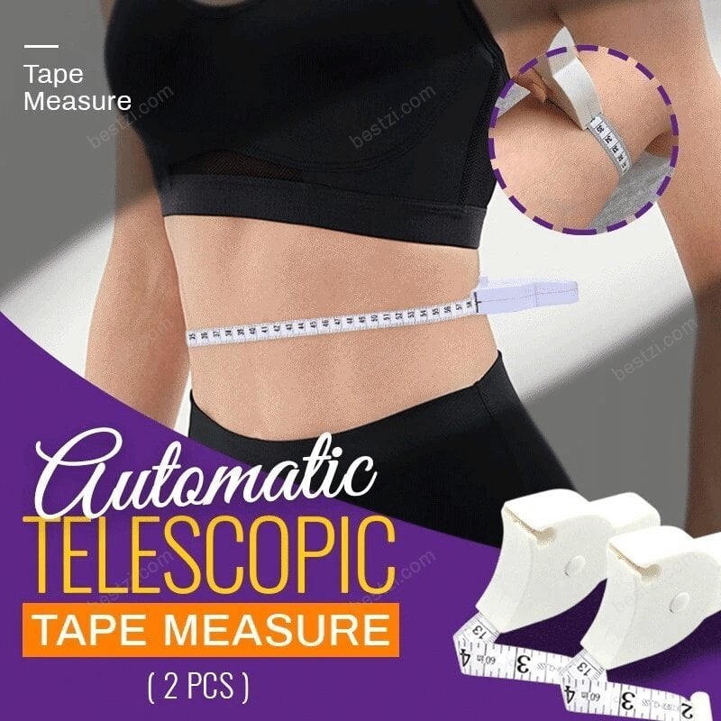 Automatic Telescopic Tape Measure With cm/inches(1 PACK= 2 pieces, Black+ White)