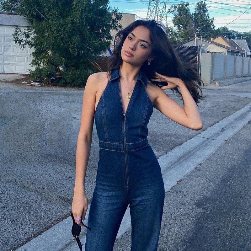 🔥🔥🔥Backless Heart Cutout Denim Jumpsuit For Women