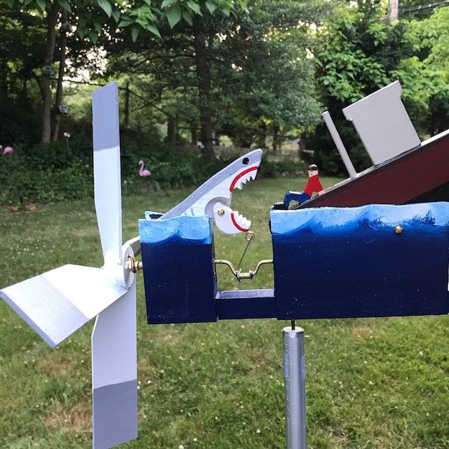 Big Shark Disaster Whirligig - Funny Garden Decor
