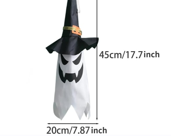 đź‘»Glowing Ghost Witch Hat Halloween Decorations - Outdoor Hanging Lighted Decor