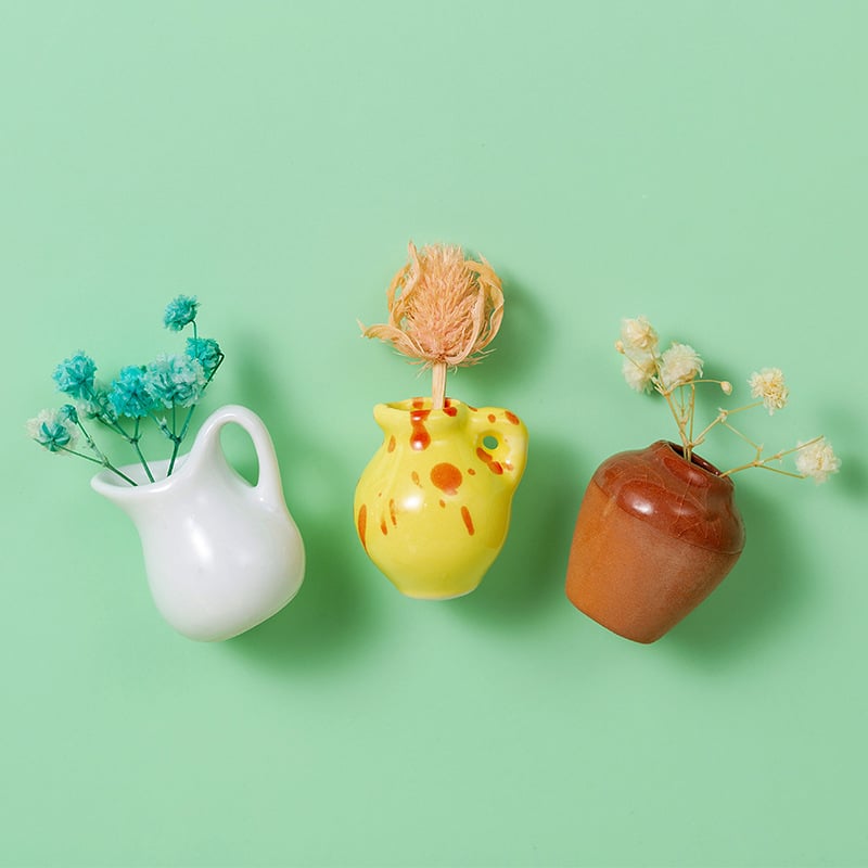 🌸Cute Plant Ceramic Vase Fridge Magnets