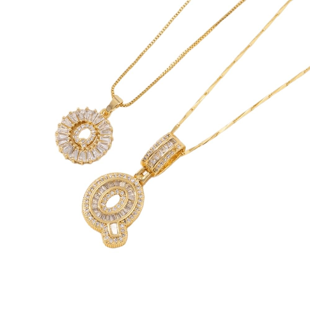 Initial Letter Pendant Necklaces -2 Pack