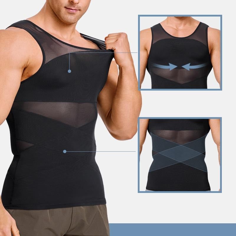 🔥Men's High Stretch Mesh Body Shaper Vest
