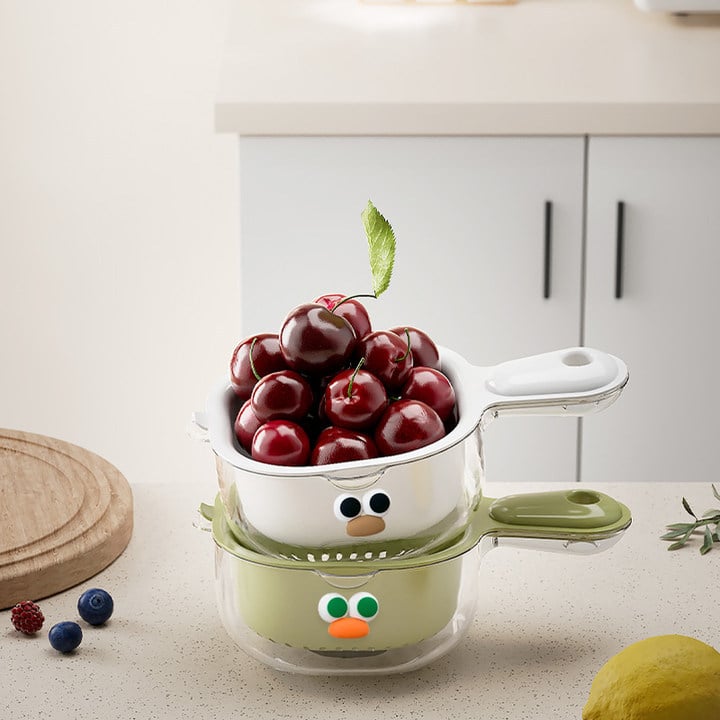 š„Kitchen Dual-Layer Draining Basket with Handle
