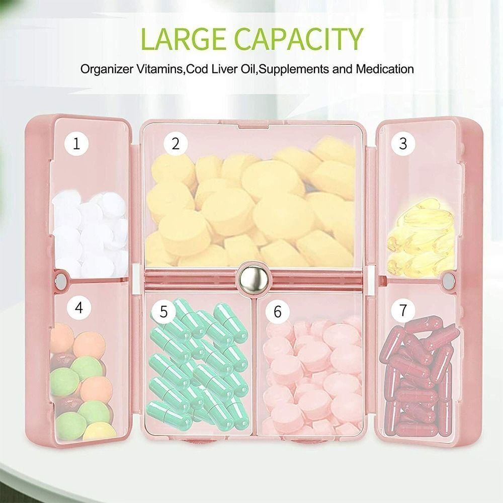 π₯π7 Compartments Portable Pill Case