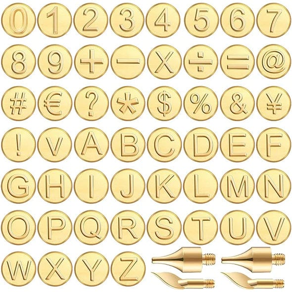 π26 Letters Copper Mold βDIY Wood Burning/Carving Set