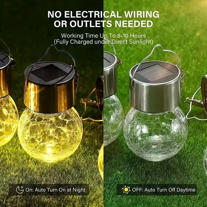 🔥🔥Multicolor Crackle Glass Hanging Solar Lights