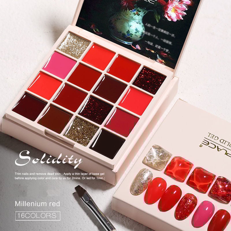 š
New Model 16 Colors Solid Nail Polish Platterš„Free phototherapy pen 1pscš„