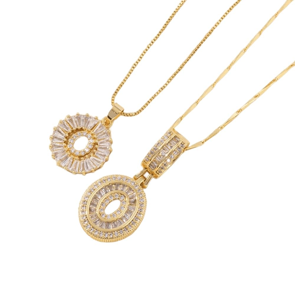 Initial Letter Pendant Necklaces -2 Pack