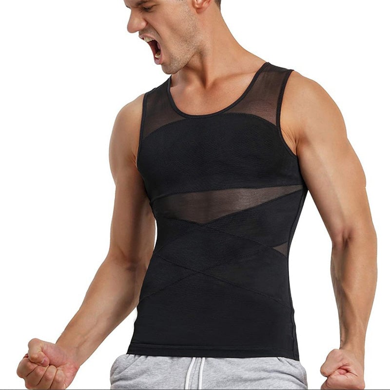 🔥Men's High Stretch Mesh Body Shaper Vest