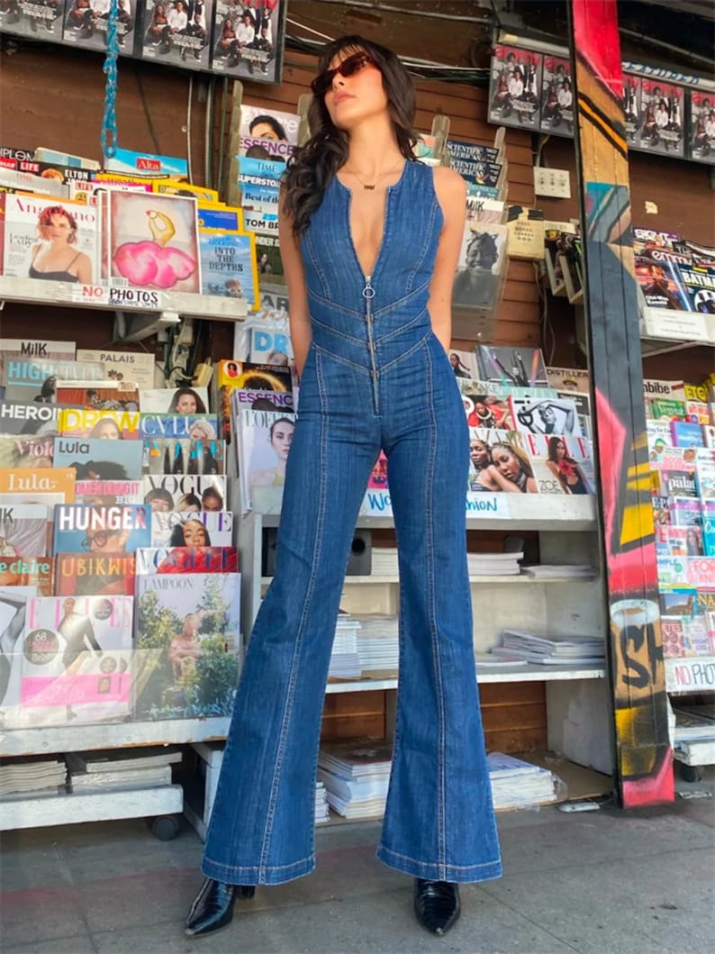 🔥🔥🔥Backless Heart Cutout Denim Jumpsuit For Women