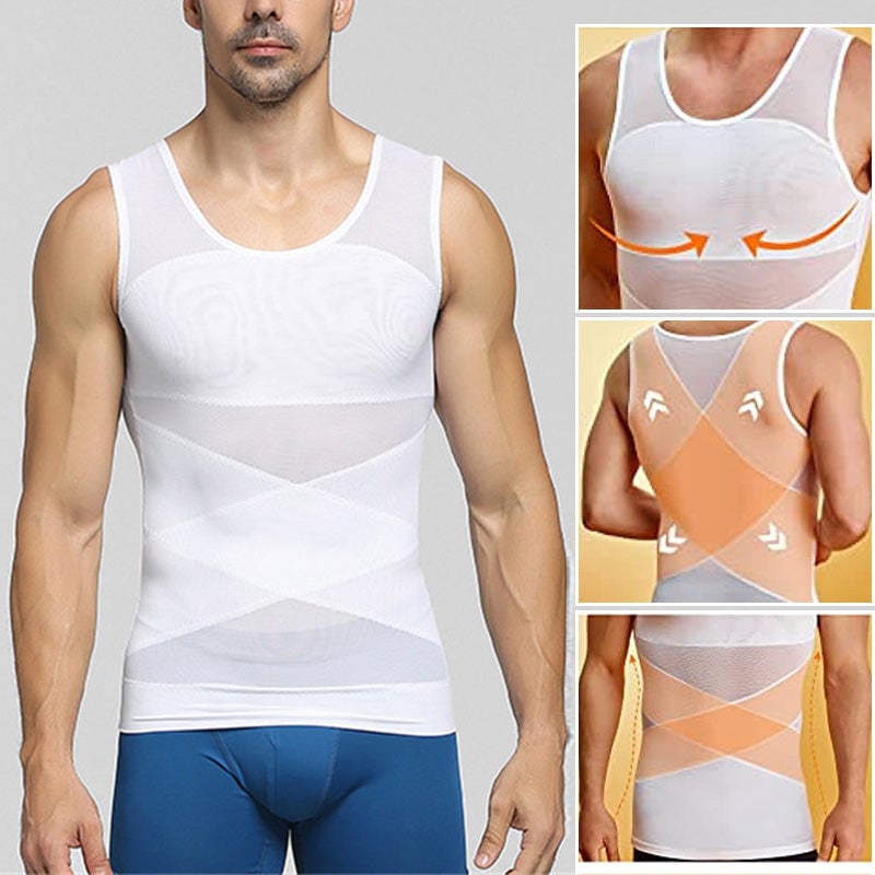 🔥Men's High Stretch Mesh Body Shaper Vest