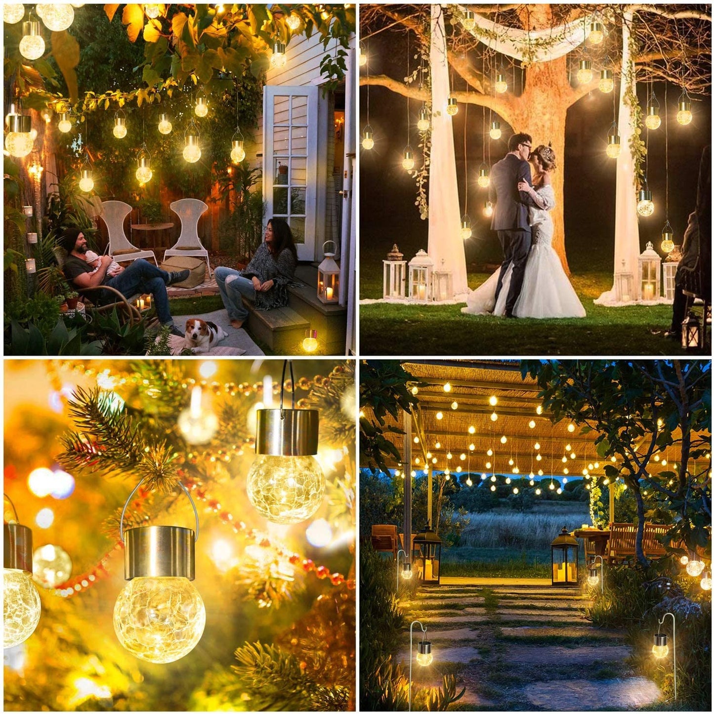 🔥🔥Multicolor Crackle Glass Hanging Solar Lights