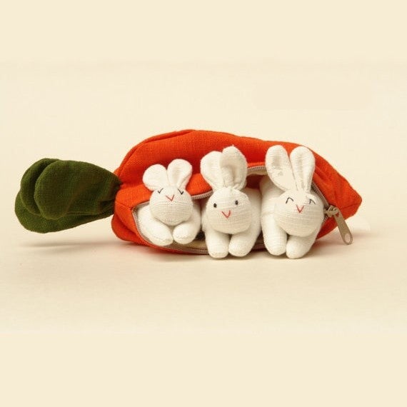 π Hide-and-Seek Bunnies in Carrot Pouch