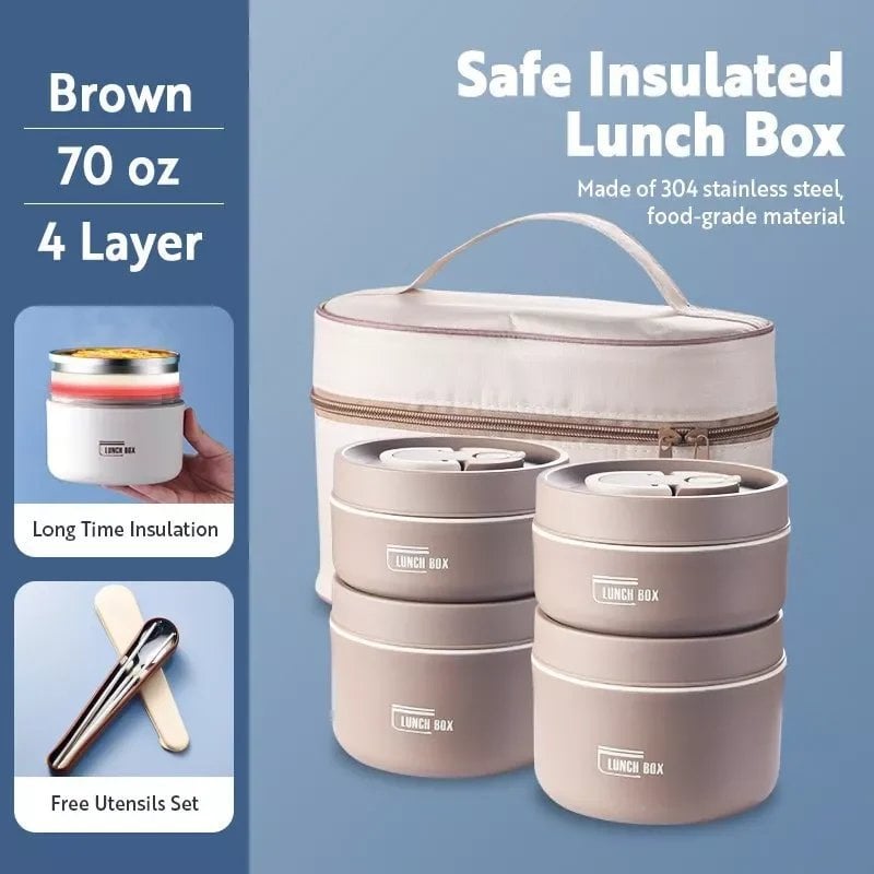 Portable Insulated Lunch Container Set - BUY 2 FREE SHIPPING