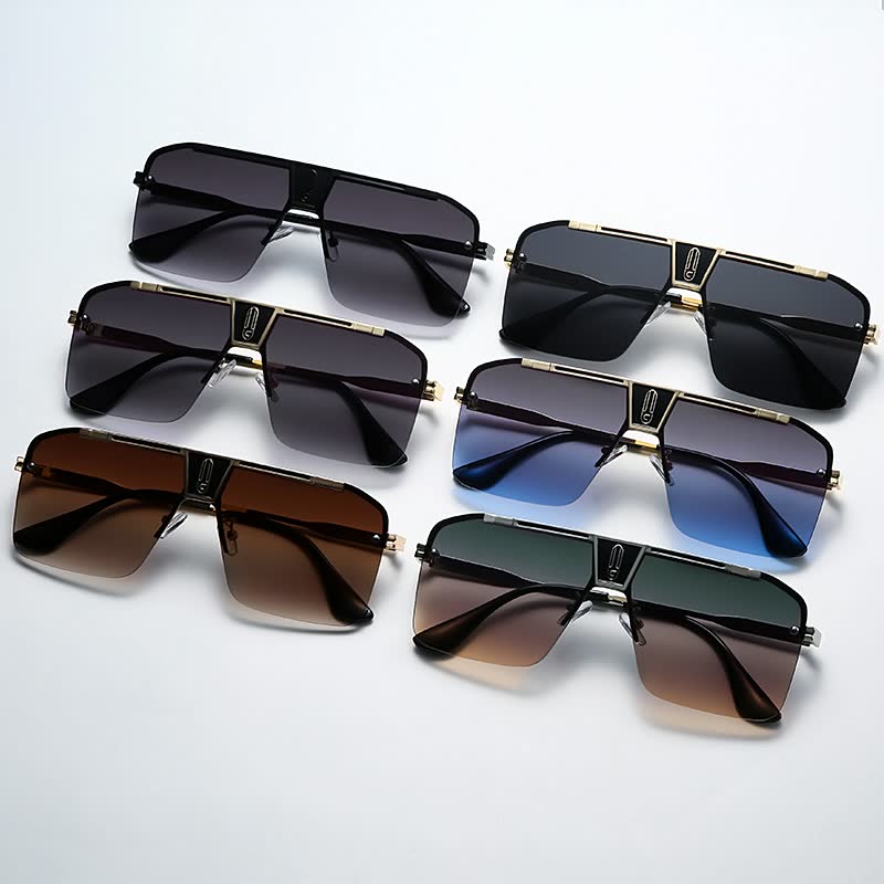 Men's Uv400 Oversize Metal / Gradient Multicolor Cool Sunglasses