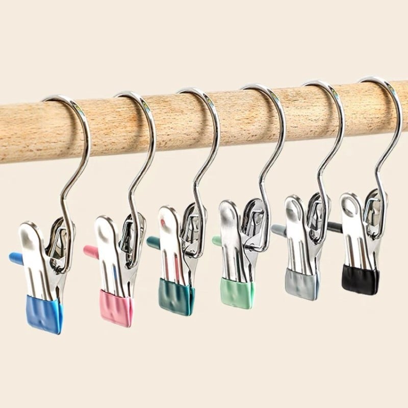 💥💥Anti-rust Clip Space-saving Clothespin Hat Pants Storage Hanging Travel Hook