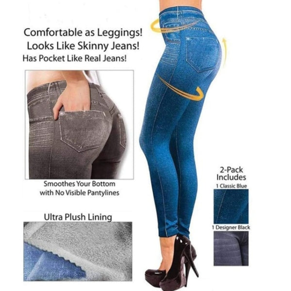 🔥Denim Leggings – Thermal Fleece Denim Jeggings