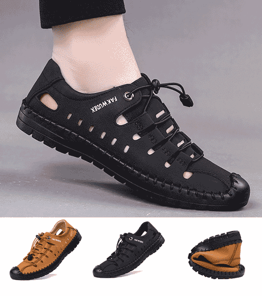 🔥 Aviator Wrapped Toe Hollow Leather Sandals