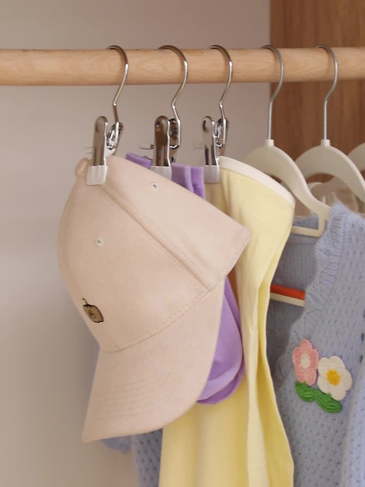 💥💥Anti-rust Clip Space-saving Clothespin Hat Pants Storage Hanging Travel Hook