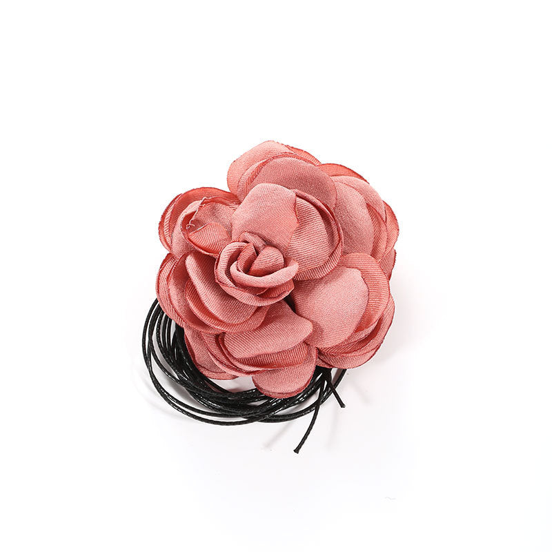 Fabric flower necklace