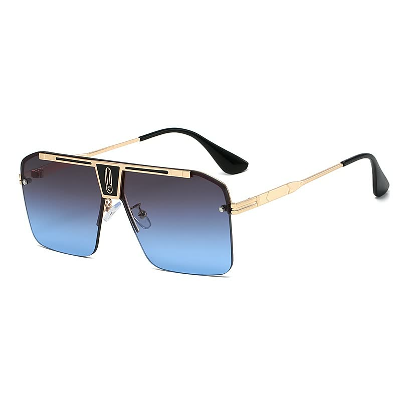 Men's Uv400 Oversize Metal / Gradient Multicolor Cool Sunglasses