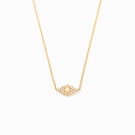 Opal Gold Evil Eye Necklace