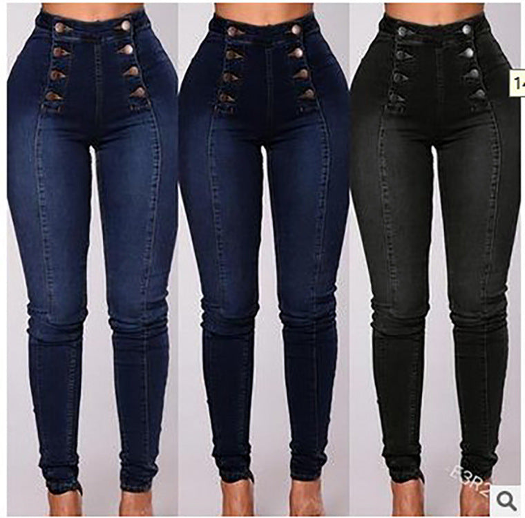 🔥Buy 1 Get 50% OFF🔥Double Breasted High Waist Skinny Jeans