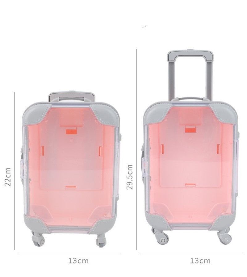 Fashion False Eyelashes Storage Suitcase, DIY Barbie Suitcase Transparent Case