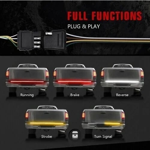 🔥LED tailgate lights, turn signals and driving and reversing lights