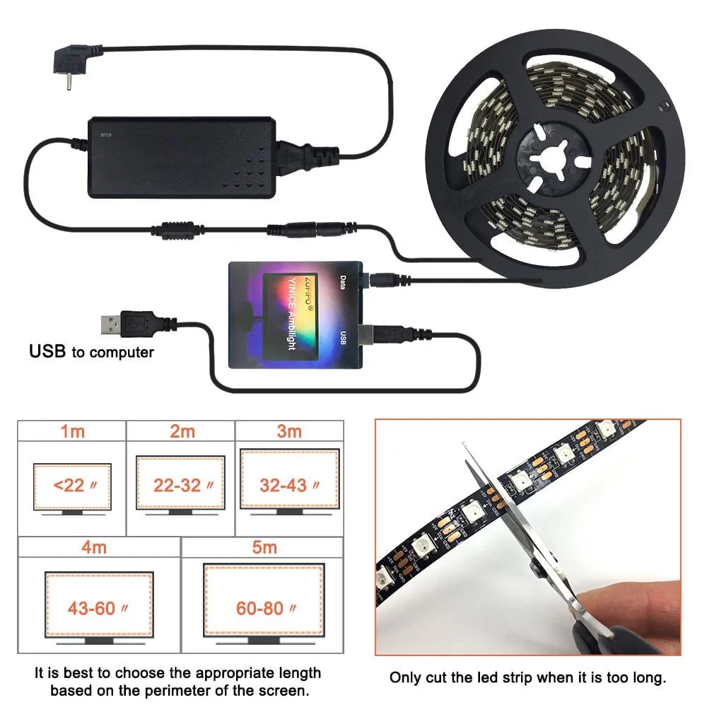 🔥🎁Ambilight TV PC Dream Screen USB LED Strip
