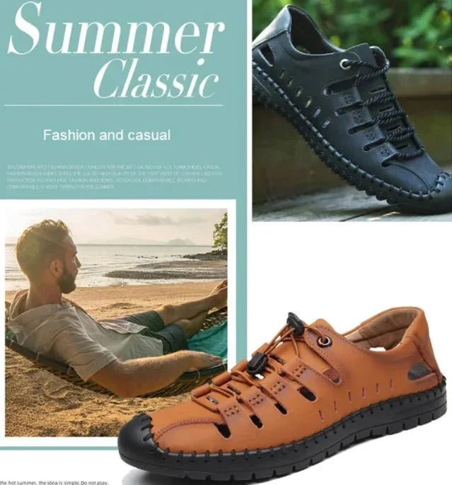 🔥 Aviator Wrapped Toe Hollow Leather Sandals