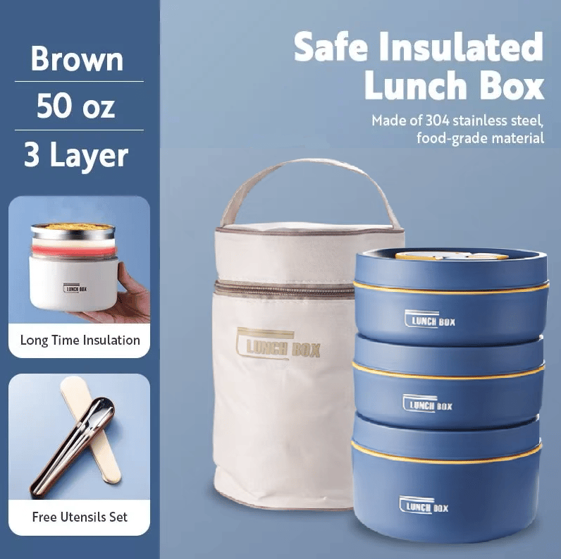 Portable Insulated Lunch Container Set - BUY 2 FREE SHIPPING