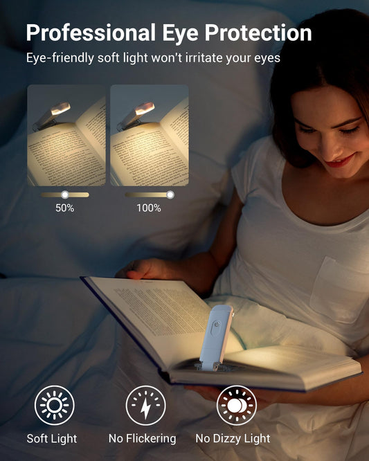 📖USB Rechargeable Book LED  Light with Clip for Reading in Bed