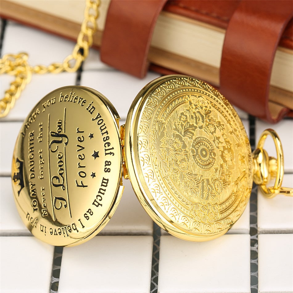 "TO MY SON/ DAUGHTER/ DAD" Quartz Pocket Chain Watch