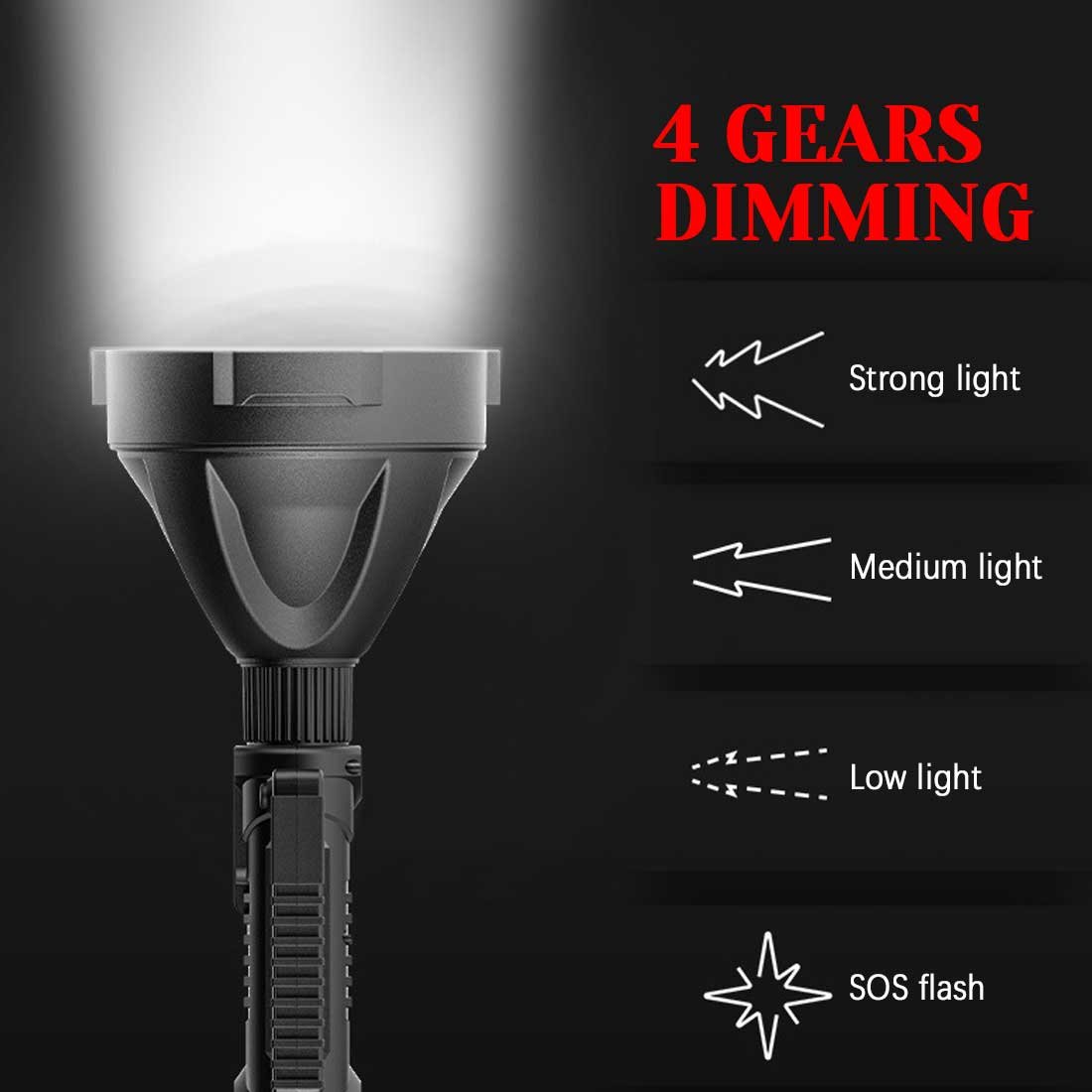 ⏰Rechargeable Handheld Spotlight Flashlight