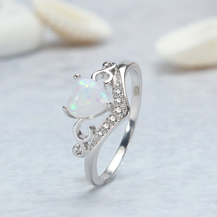 💝Self Love Silver Opal Heart Ring💗